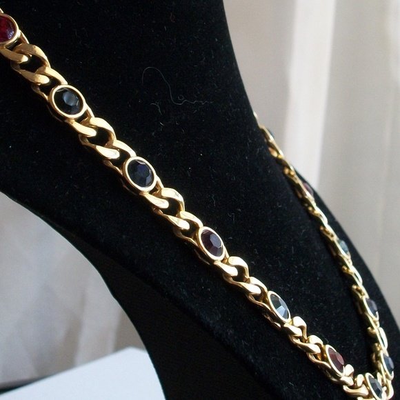 Vintage Blanca MultiColor Jeweled Gold Necklace - Picture 8 of 8